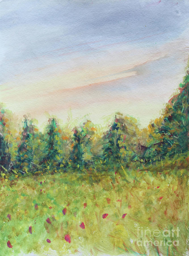 Edge of Trees Painting by Alfredo Tena