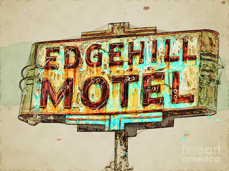 Edgehill Sketched Photograph by Lenore Locken