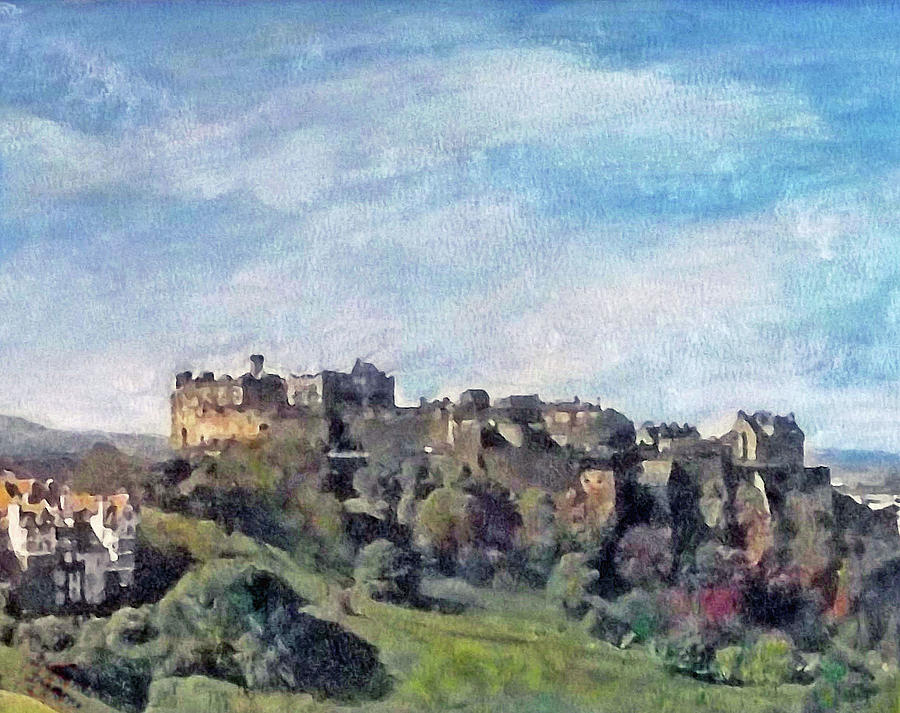 Edinburgh Castle Bright Painting by Richard James Digance