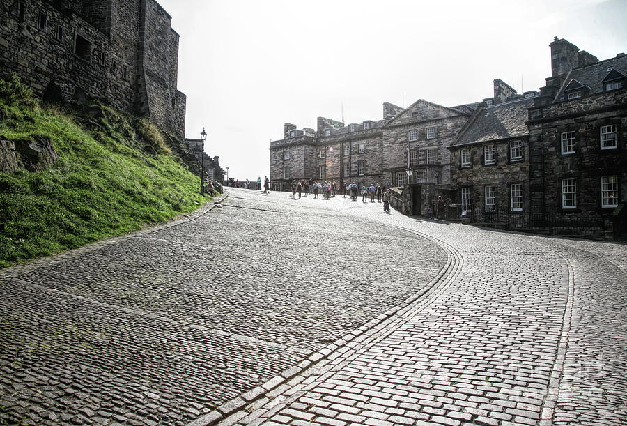 Edinburgh Castle Cobblestone Road  Photograph by Chuck Kuhn