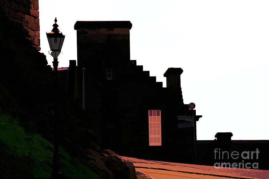 Edinburgh Castle Digital Paint  Digital Art by Chuck Kuhn