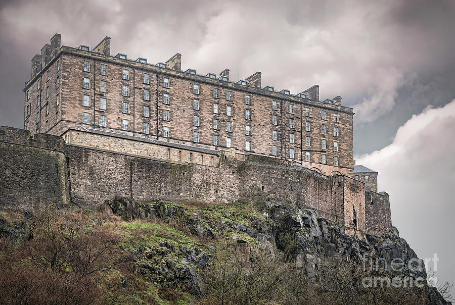 Edinburgh Castle in the Rain Photograph by Antony McAulay