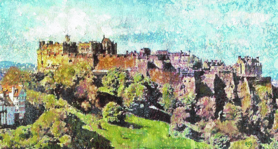 EDINBURGH CASTLE SKYLINE No 2 Painting by Richard James Digance