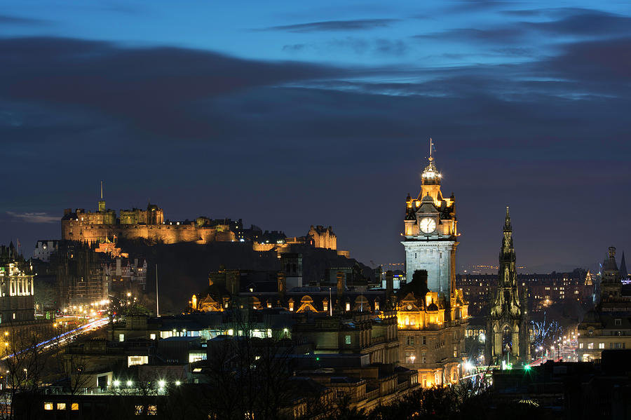 Castle Photograph - Edinburgh on a Winters Night by Veli Bariskan