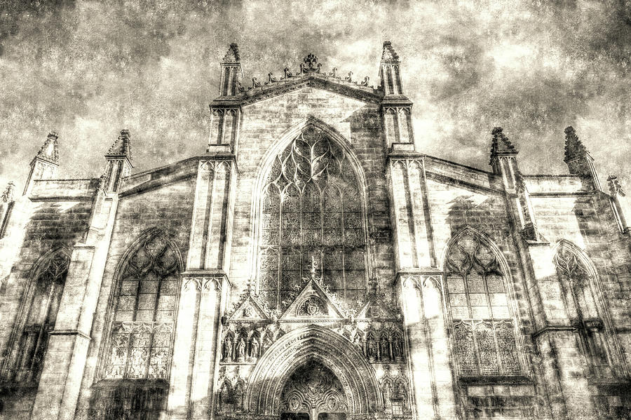 Edinburgh St Giles Cathedral Vintage Photograph by David Pyatt