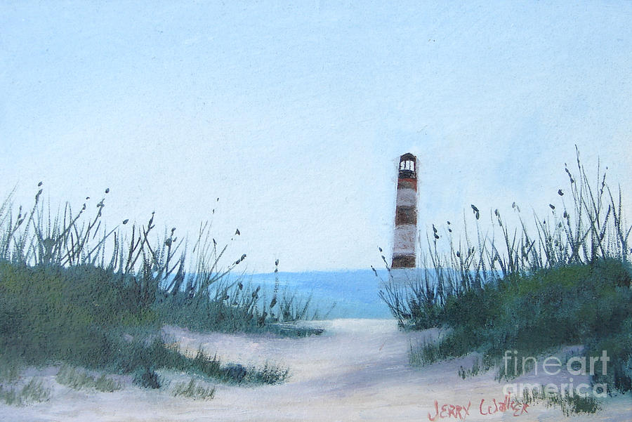 Edisto Lighthouse Painting by Jerry Walker