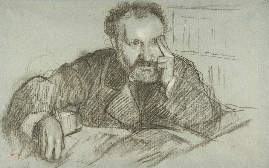 Edmond Duranty Drawing by Edgar Degas