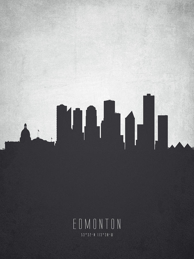 Skyline Painting - Edmonton Alberta Cityscape 19 by Aged Pixel