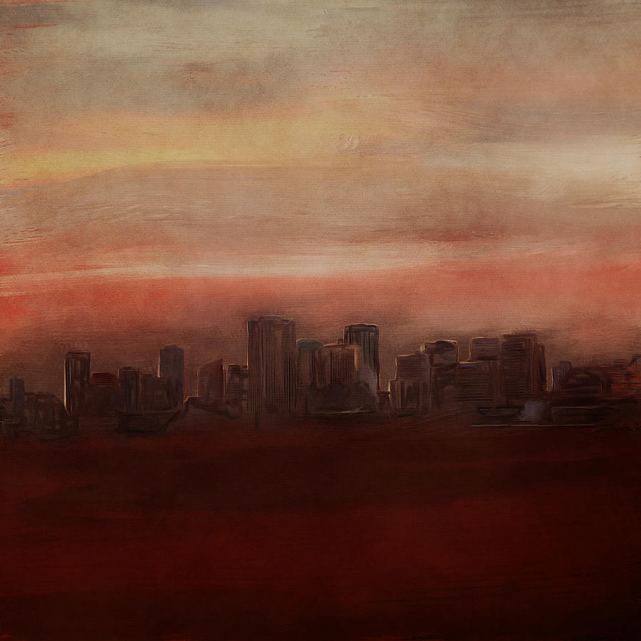 Landscape Digital Art - Edmonton At Sunset by Eduardo Tavares