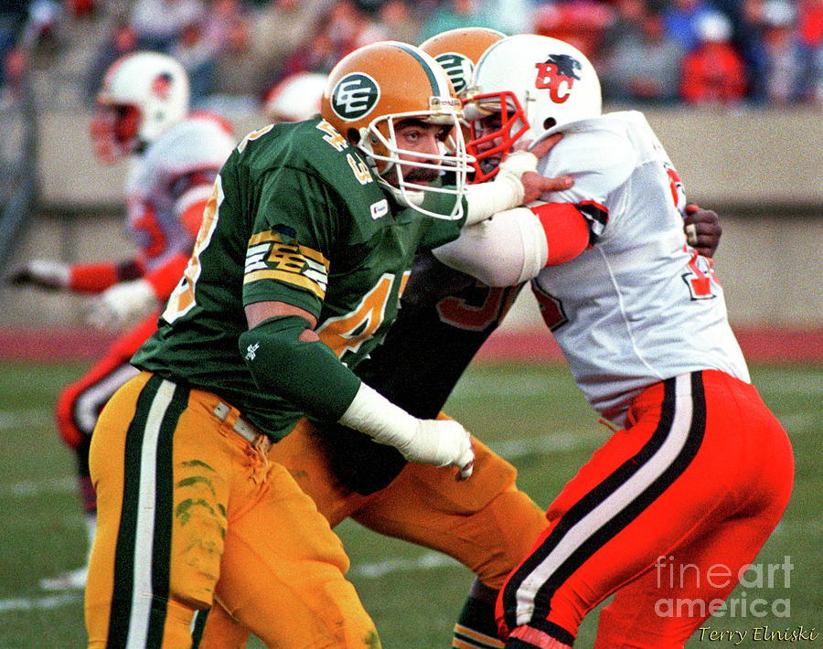 Edmonton Eskimos Football - Craig Shaffer 1987 Photograph by Terry ...