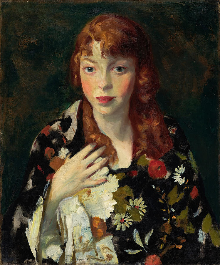 Edna Smith in a Japanese Wrap Painting by Robert Henri