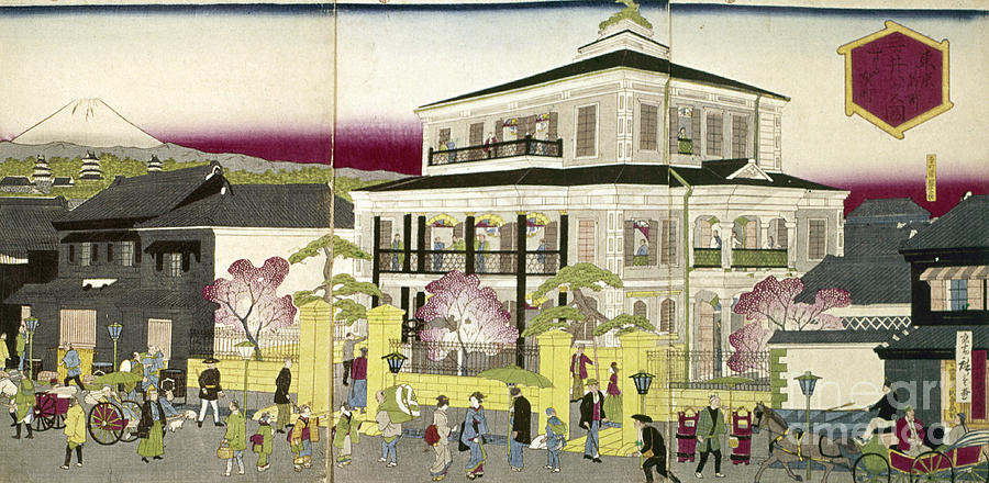 Hiroshige Photograph - EDO: BANK, c1873 by Granger