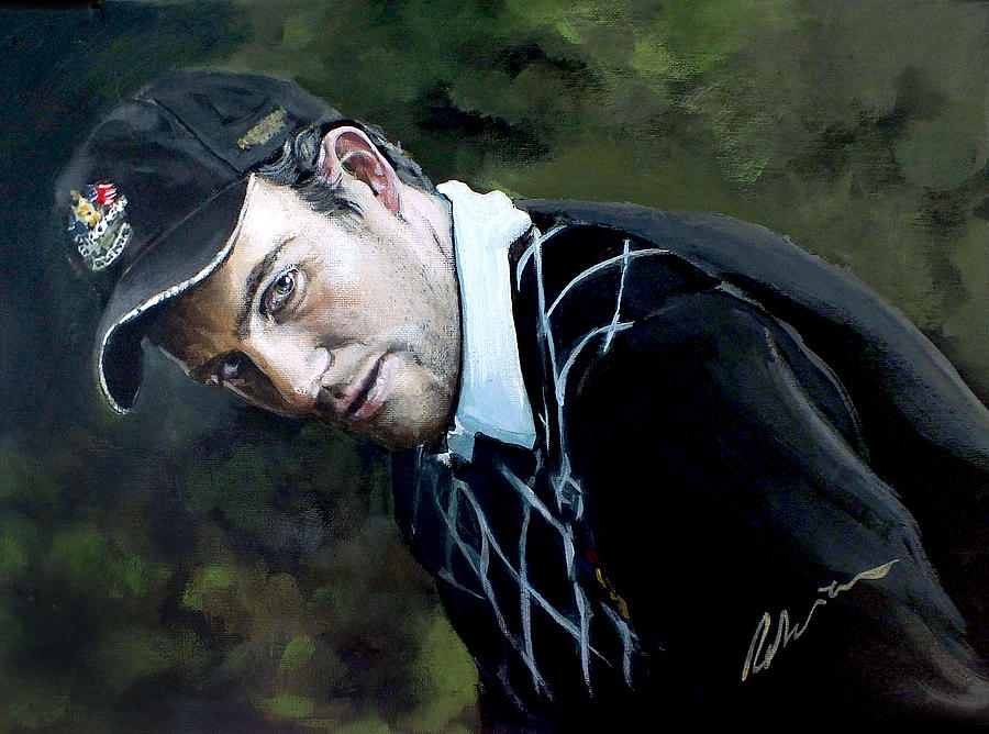 Ryder Cup Painting - Eduardo Molinari Ryder Cup by Mark Robinson