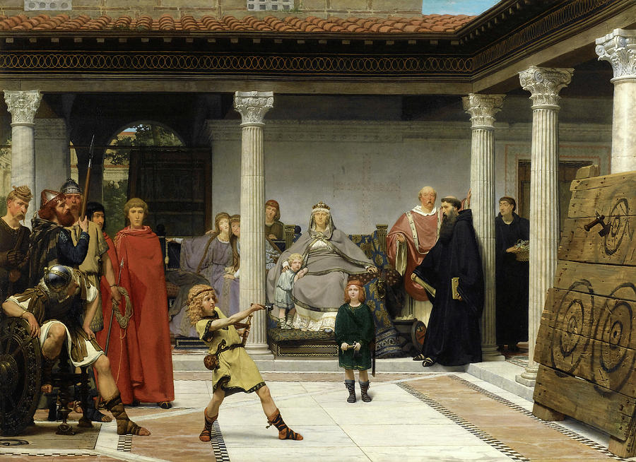 Education of the Children of Clovis. School of Vengeance. Training of Clotildes Sons Painting by Lawrence Alma-Tadema