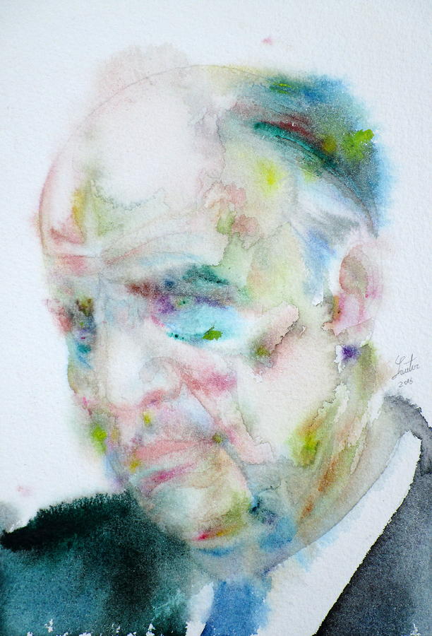 EDWARD HOPPER - watercolor portrait Painting by Fabrizio Cassetta