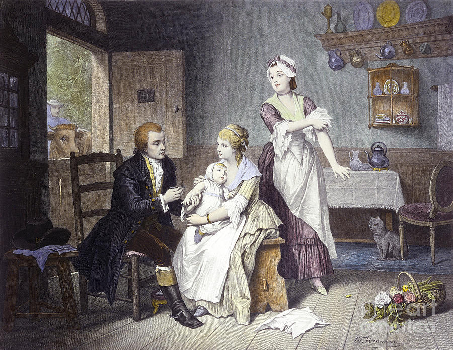 Edward Jenner Vaccinating Child, 1796 Photograph by Wellcome Images