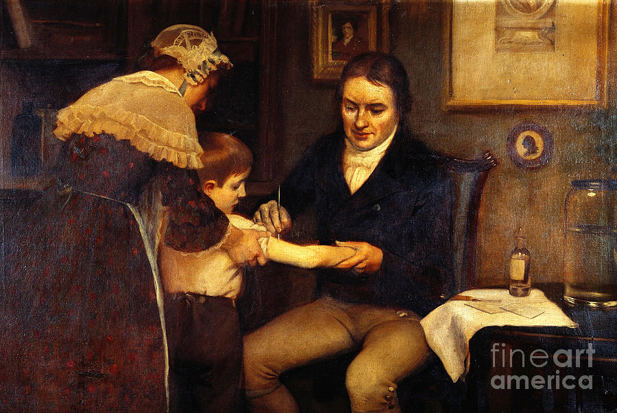Edward Jenner Vaccinating Child, C.1796 Photograph by Wellcome Images