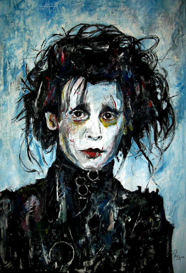 Hollywood Painting - Edward Scissorhands - Johnny Depp by Marcelo Neira