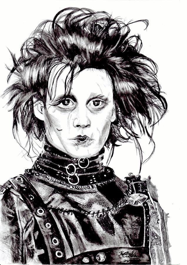 Edward Scissorhands Drawing by Kestrel Cumming