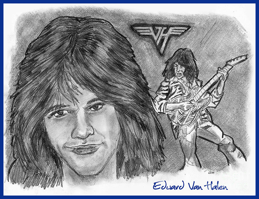 Edward Van Halen Drawing by Chris DelVecchio