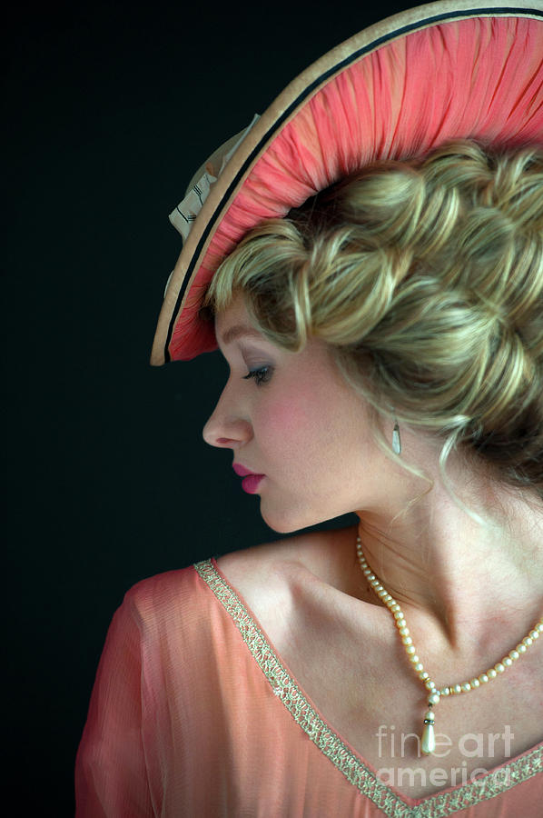 Edwardian Woman Portrait With Hat Photograph by Lee Avison