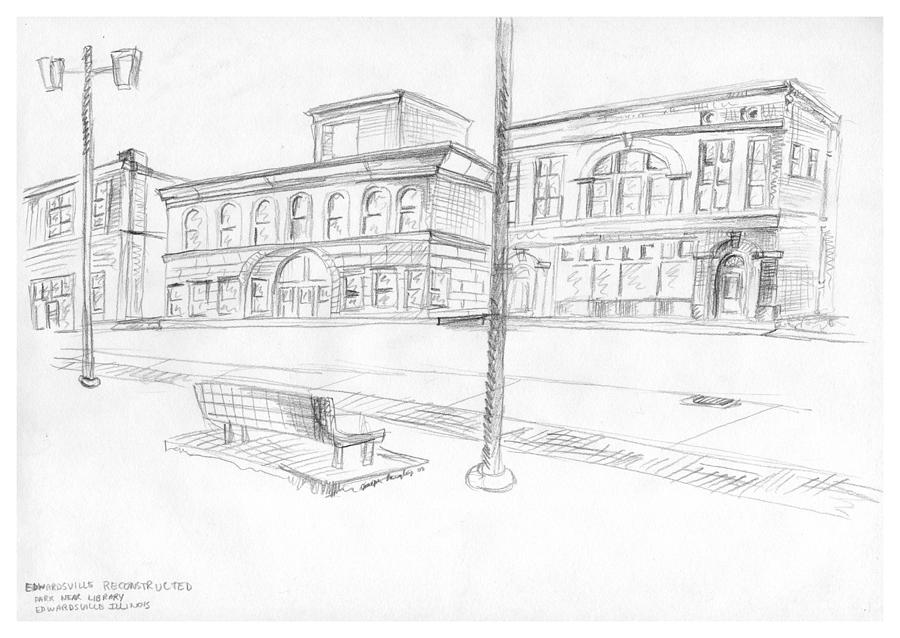 Edwardsville Reconstructed Drawing by Joseph A Langley