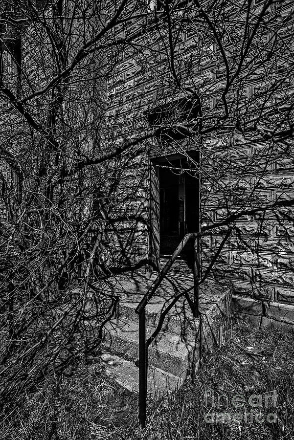 Eerie Entrance to an Old School Photograph by Sue Smith