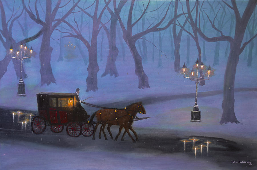 Winter Painting - Eerie Evening by Ken Figurski