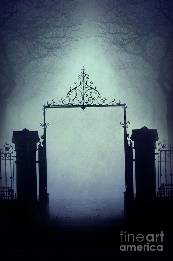 Eerie Gateway In Fog At Night  Photograph by Lee Avison