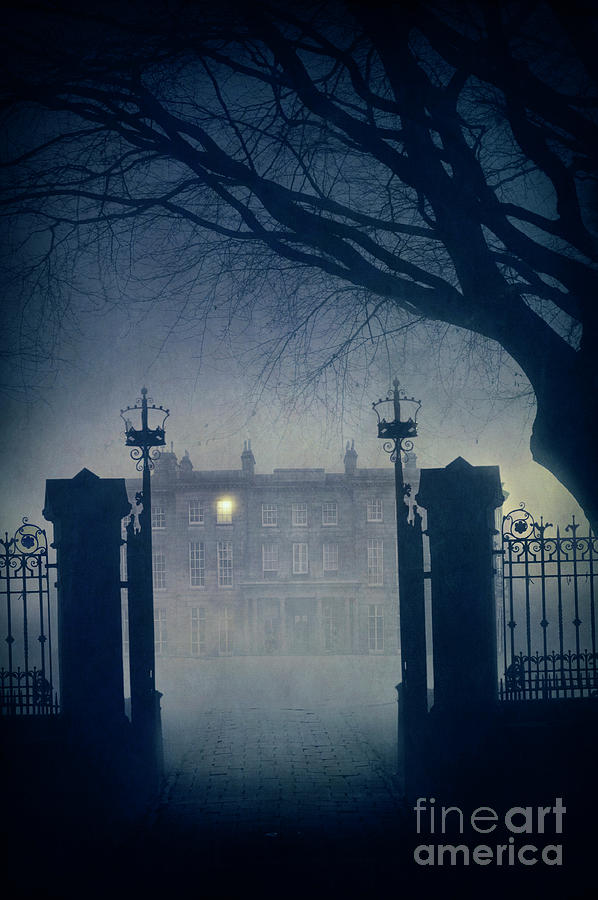 Eerie Mansion In Fog At Night Photograph by Lee Avison