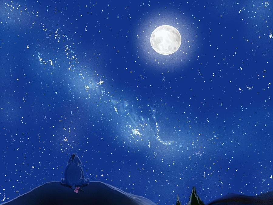 Eeyore A Lonely Night Painting