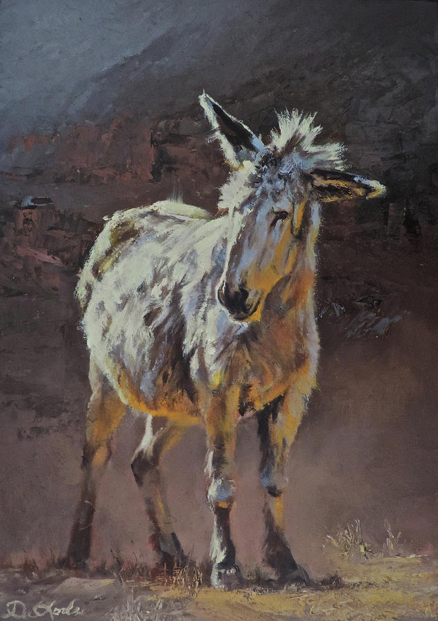 Burro Painting - Eeyore by Mia DeLode Burro Painting - Eeyore by Mia DeLode