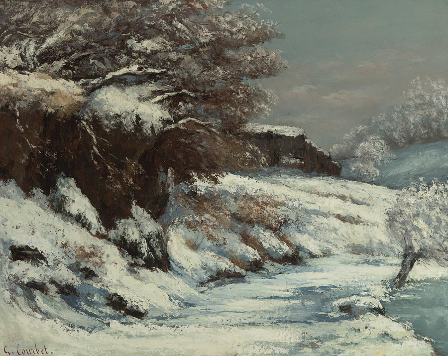 Gustave Courbet  Painting - Effect of Snow by Gustave Courbet