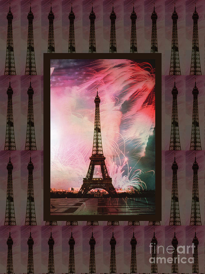 Effel Tower Paris France Landmark Photography Towels Pillows Curtains Tote Bags Photograph