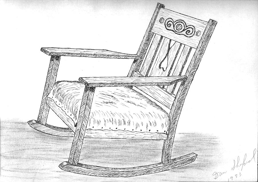 Chair Drawing - Effies Chair by Daniel Shuford