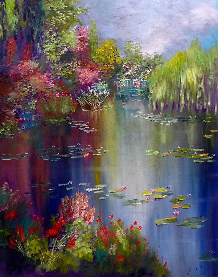 Flower Painting - Water Garden by Marina Wirtz