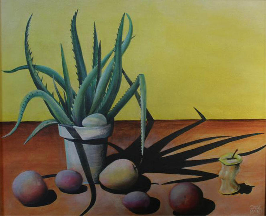 Egg And Aloe Painting by Virginia Bond