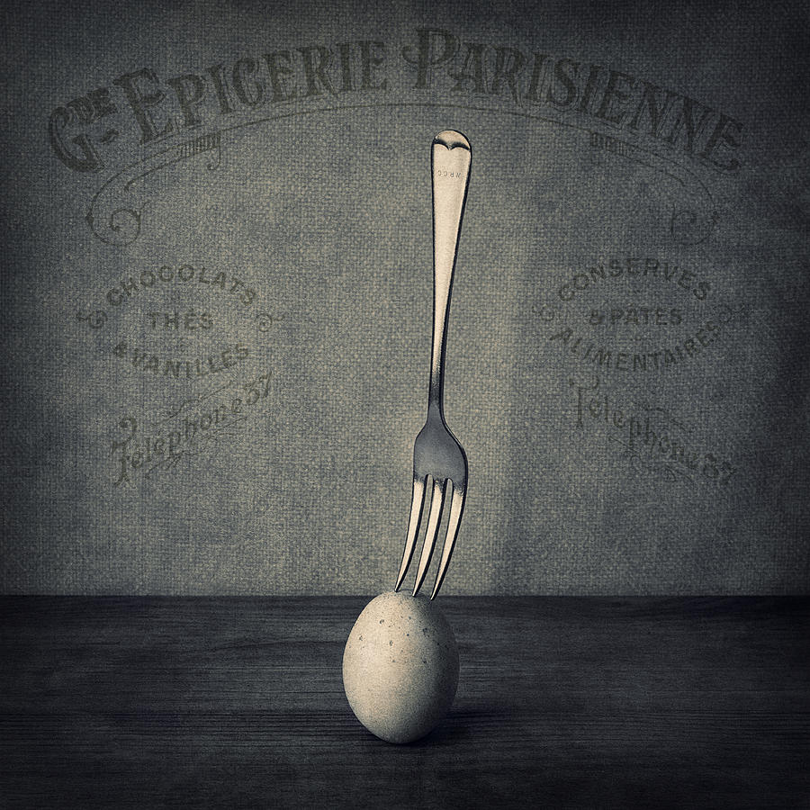 Egg Photograph - Egg and Fork by Ian Barber