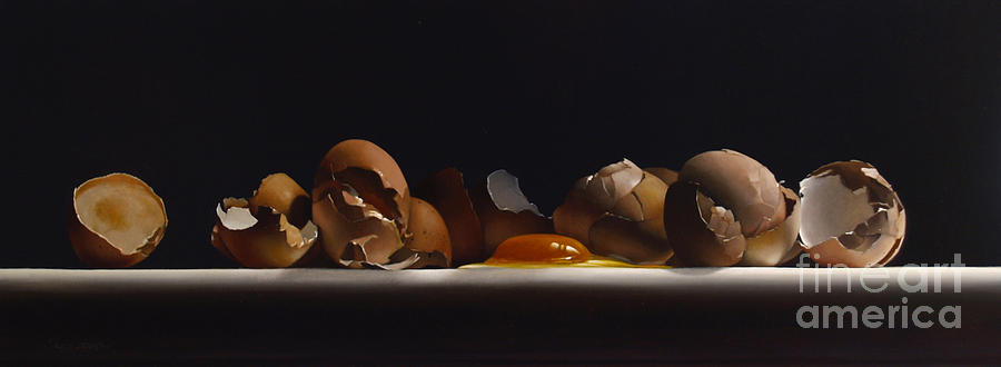 Egg Painting - EGG AND SHELLS no.7  by Lawrence Preston