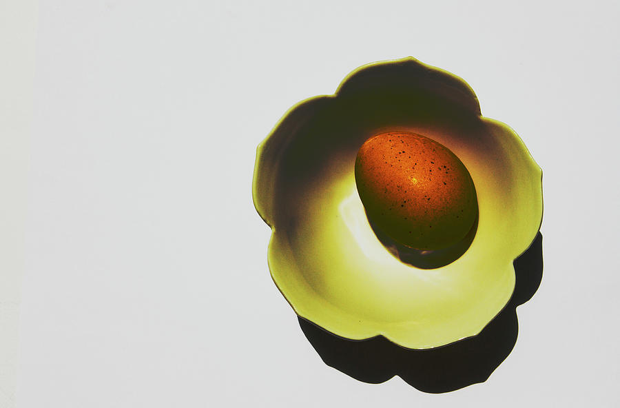 Egg art - shadow dish Photograph by Jeff Kurtz