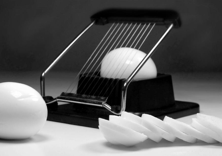 Black And White Photograph - Egg Slicer by Diana Angstadt