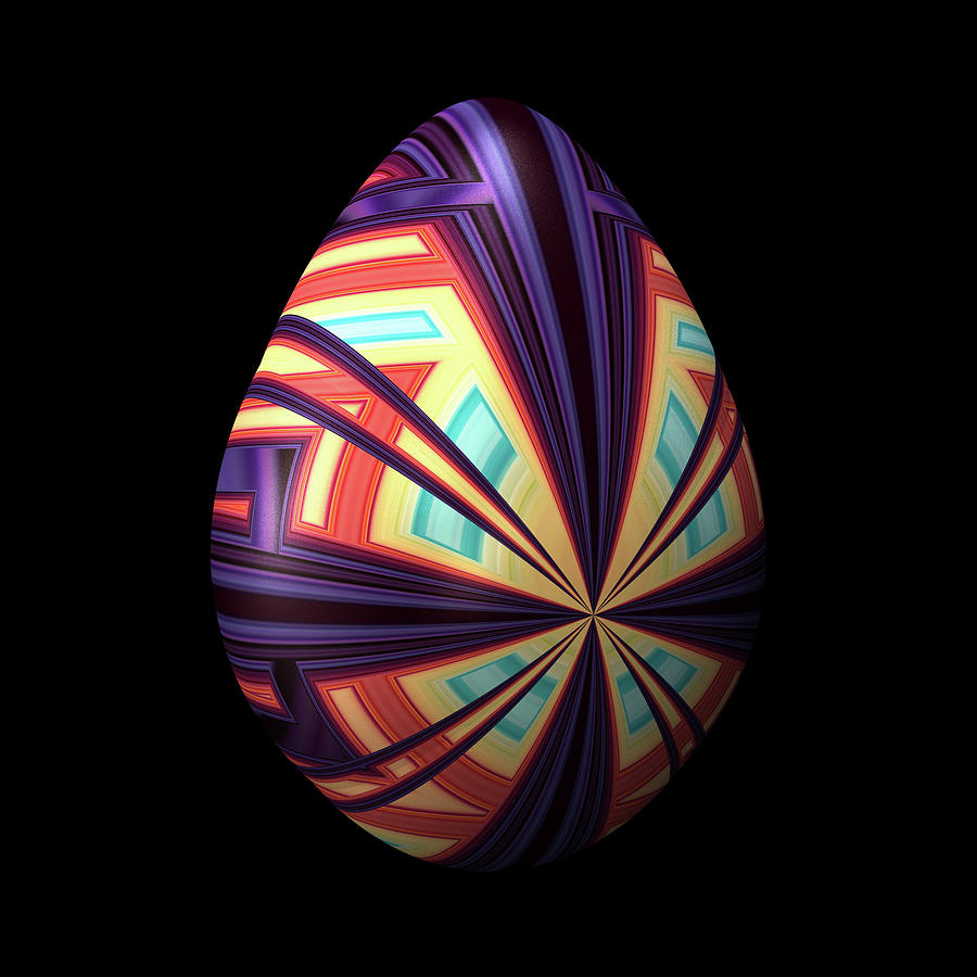 Egg with Convergent Lines Digital Art by Hakon Soreide
