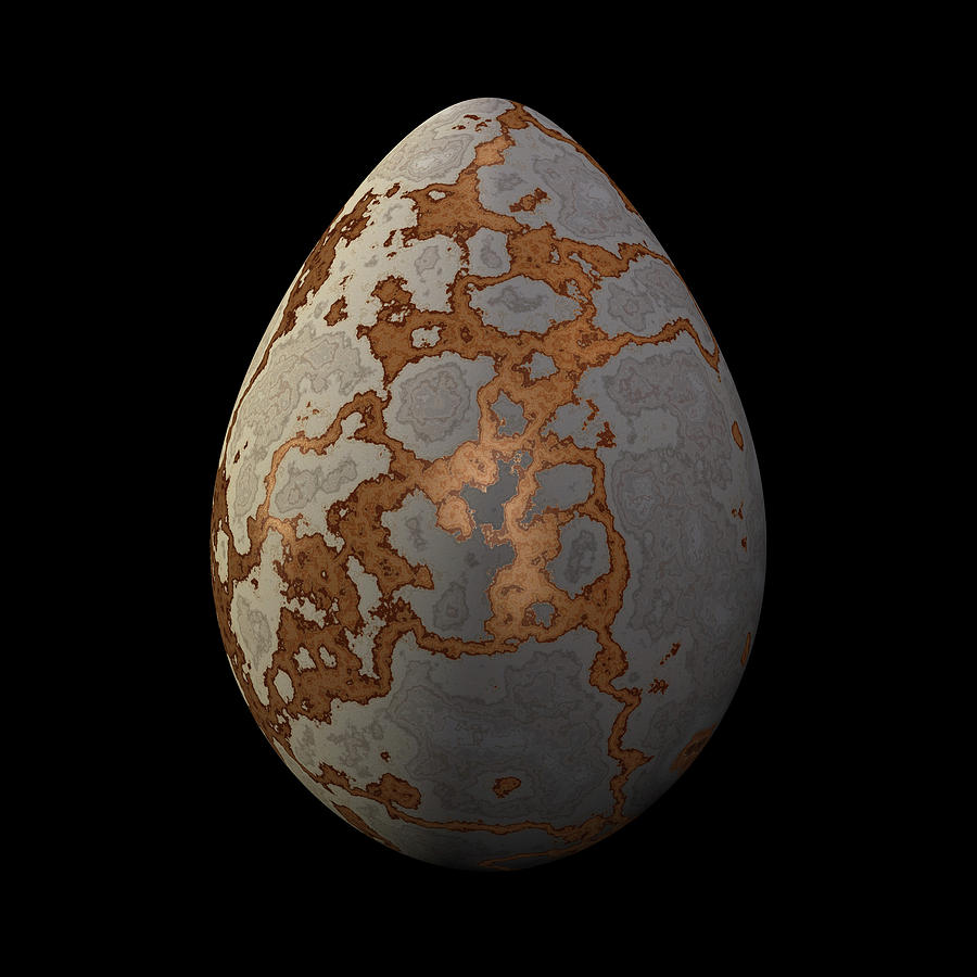 Egg with Glossy Streaks of Brown Digital Art by Hakon Soreide