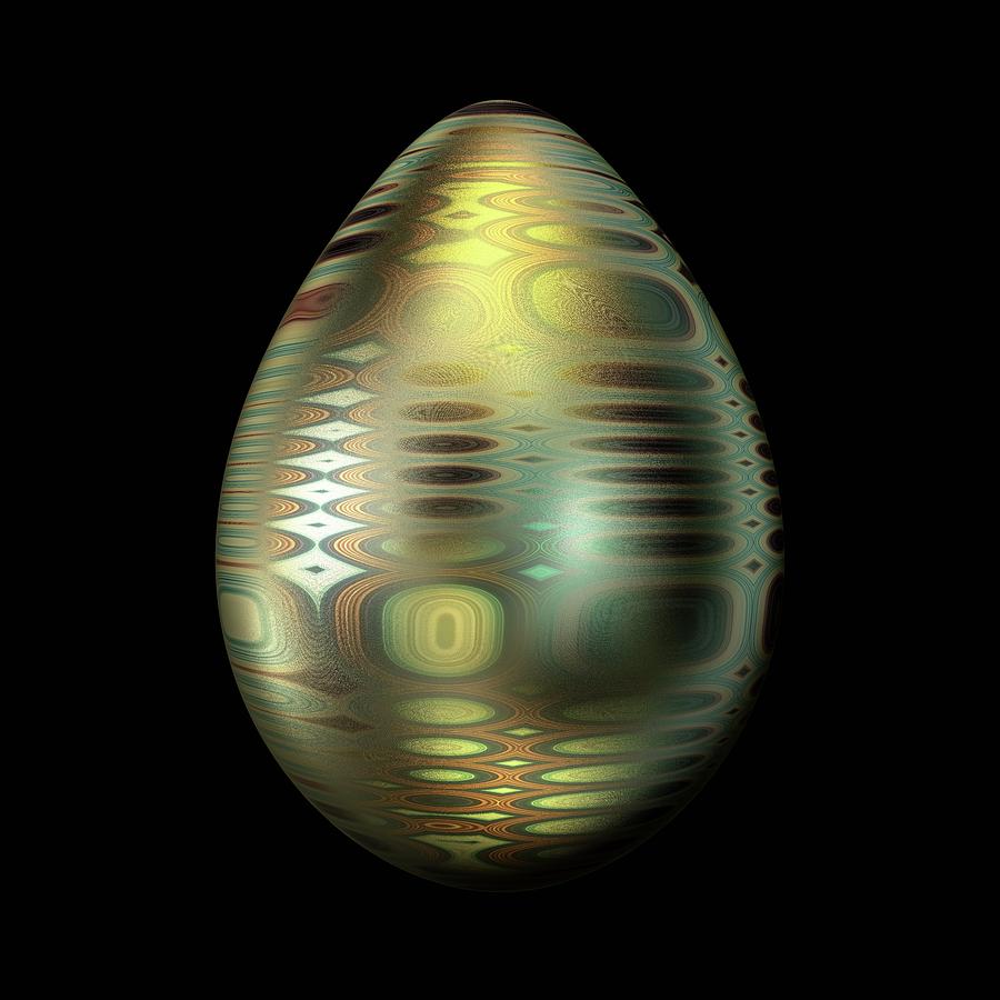 Egg with Golden Interference Colours Digital Art by Hakon Soreide