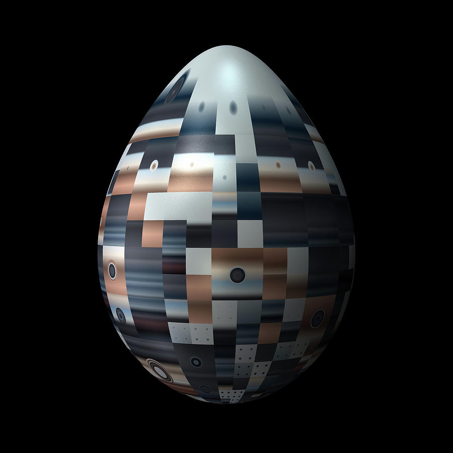 Egg with Pixellated Mosaics Digital Art by Hakon Soreide