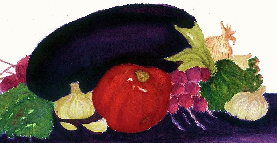 Eggplant Casserole Painting by Joan Zepf