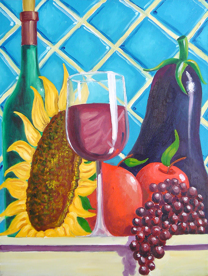 Sunflower Painting - Eggplant by D T LaVercombe