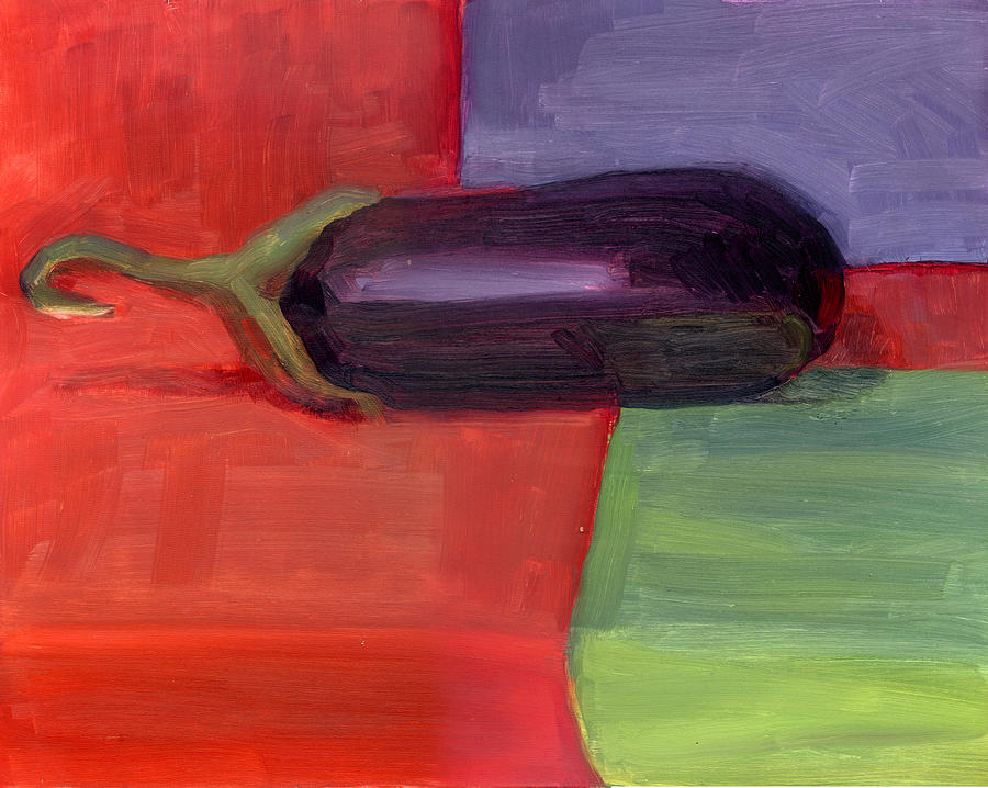 Still Life Painting - Eggplant by Diane Houghton