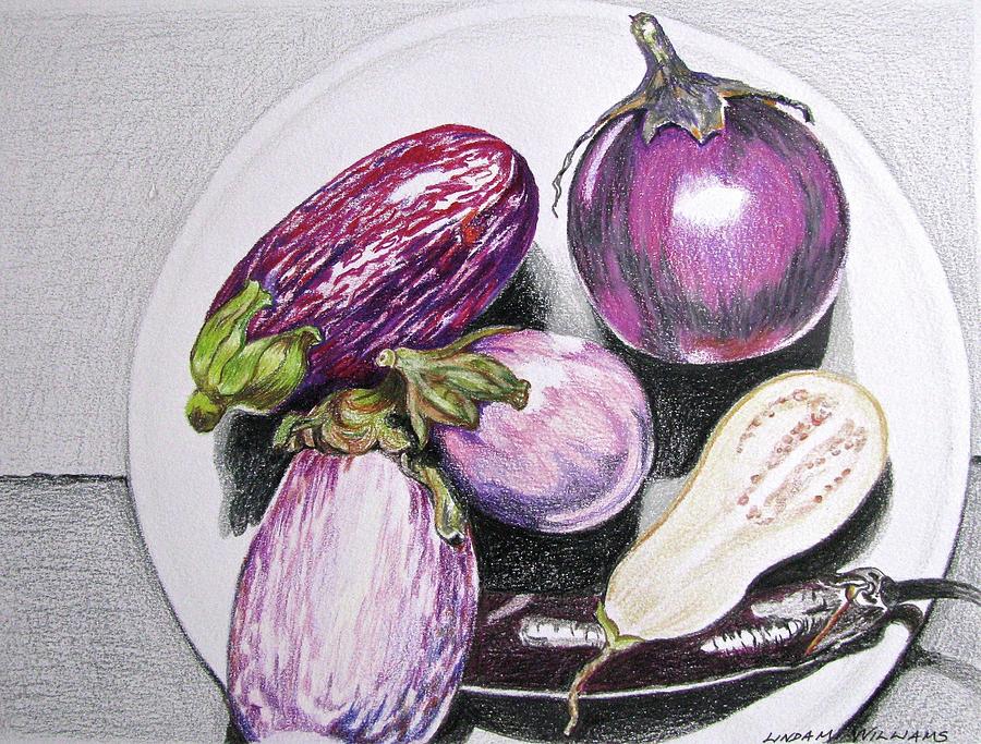 Eggplants Drawing by Linda Williams