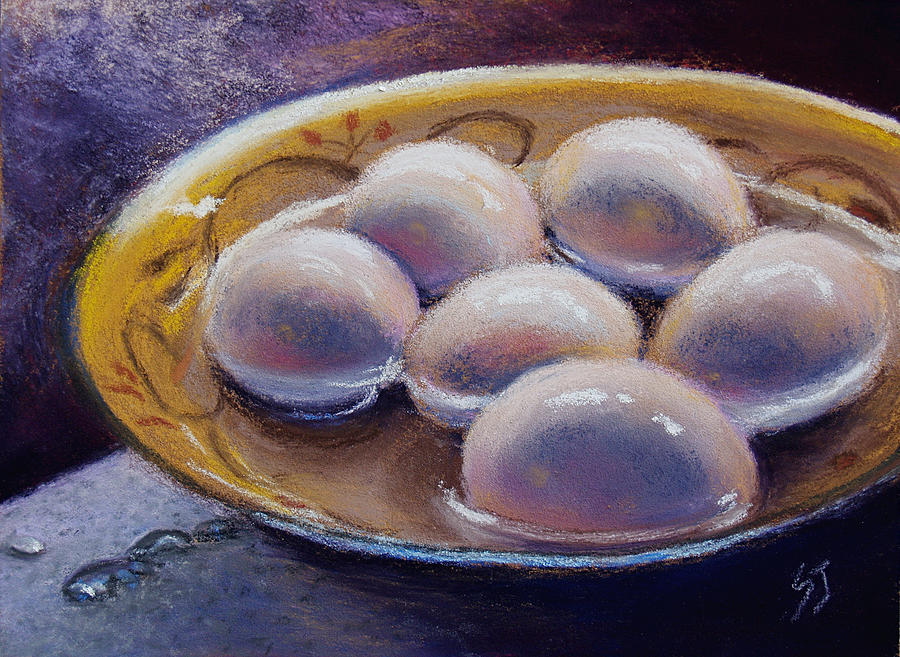 Eggs in Window Light Pastel by Susan Jenkins